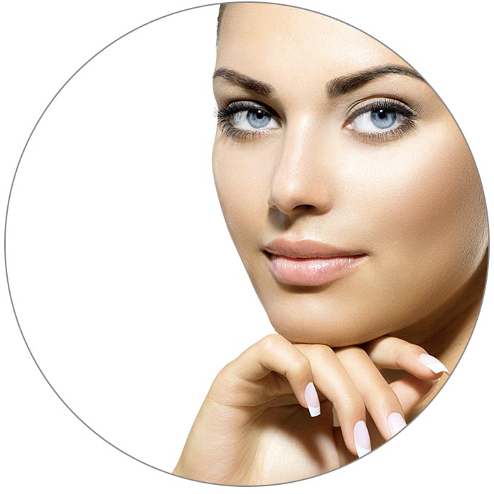 Face of Young Woman with Clean Fresh Skin. Skin care